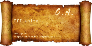 Off Anita névjegykártya